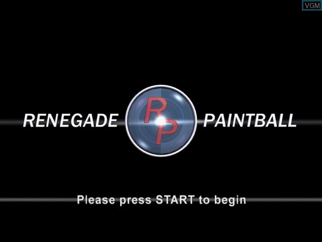 Title screen of the game Splat Renegade Paintball on Microsoft Xbox