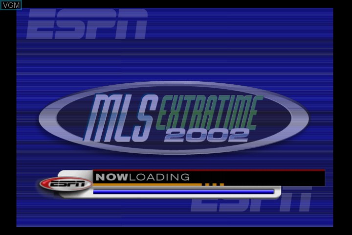 Title screen of the game ESPN MLS ExtraTime 2002 on Microsoft Xbox