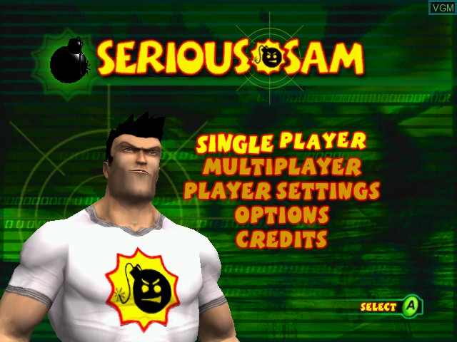 Title screen of the game Serious Sam on Microsoft Xbox