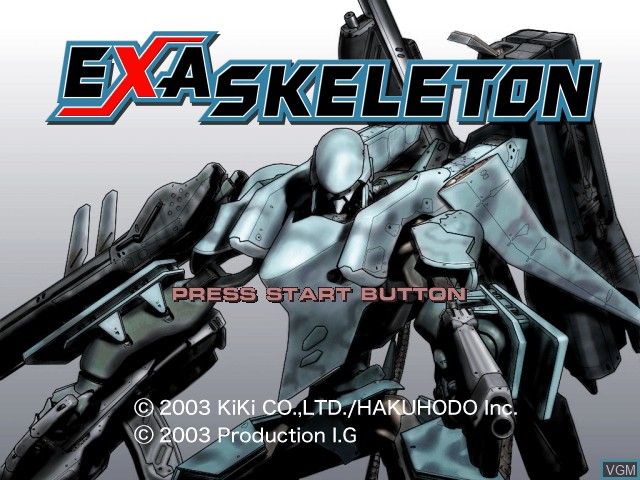 Title screen of the game ExaSkeleton on Microsoft Xbox