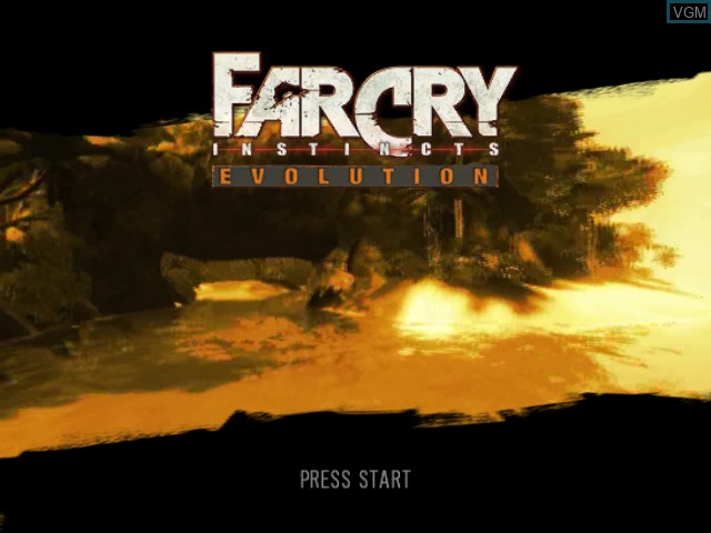 Title screen of the game Far Cry Instincts Evolution on Microsoft Xbox