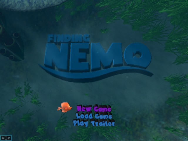 Title screen of the game Finding Nemo on Microsoft Xbox