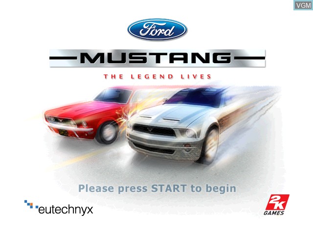 Title screen of the game Ford Mustang - The Legend Lives on Microsoft Xbox