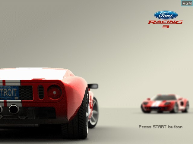 Title screen of the game Ford Racing 3 on Microsoft Xbox