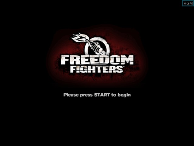 Title screen of the game Freedom Fighters on Microsoft Xbox