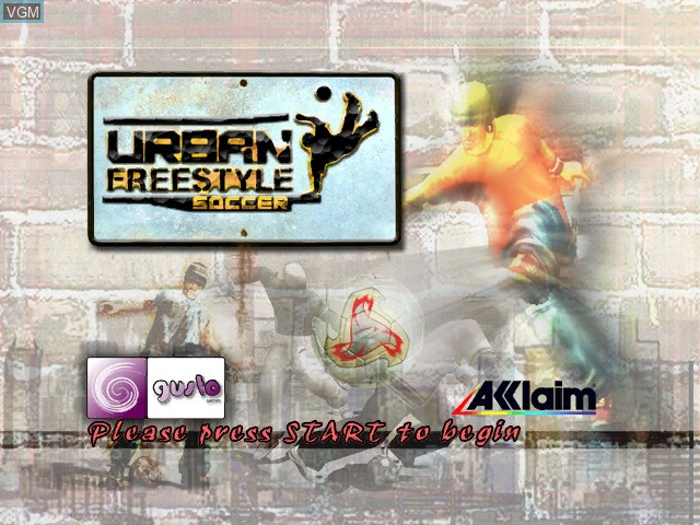 Title screen of the game Urban Freestyle Soccer on Microsoft Xbox