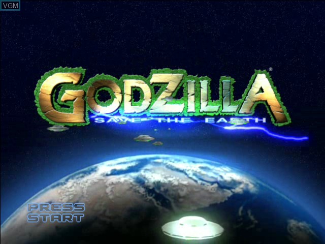 Title screen of the game Godzilla - Save the Earth on Microsoft Xbox