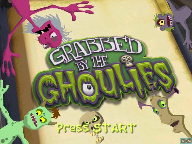 Title screen of the game Grabbed by the Ghoulies on Microsoft Xbox