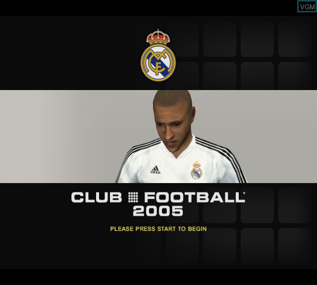 Title screen of the game Club Football 2005 on Microsoft Xbox