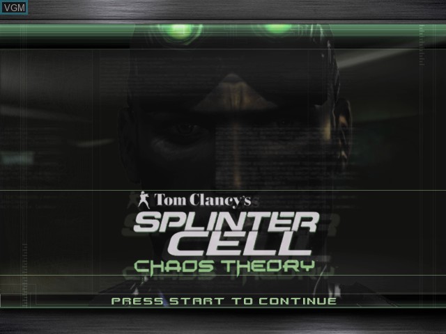 Title screen of the game Tom Clancy's Splinter Cell - Chaos Theory on Microsoft Xbox