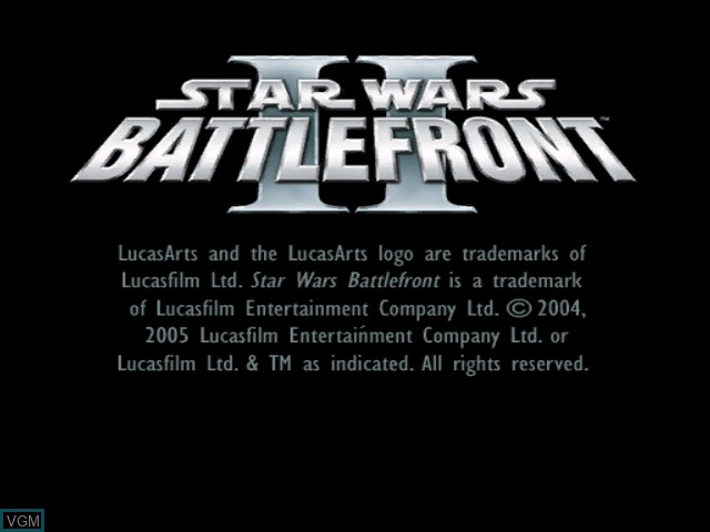 Title screen of the game Star Wars - Battlefront II on Microsoft Xbox