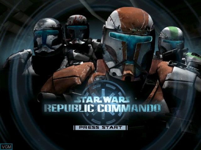Title screen of the game Star Wars - Republic Commando on Microsoft Xbox
