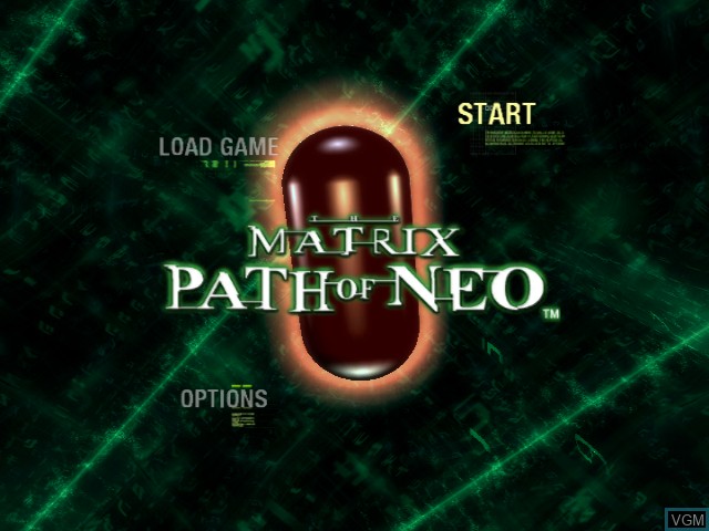 Title screen of the game Matrix, The - Path of Neo on Microsoft Xbox