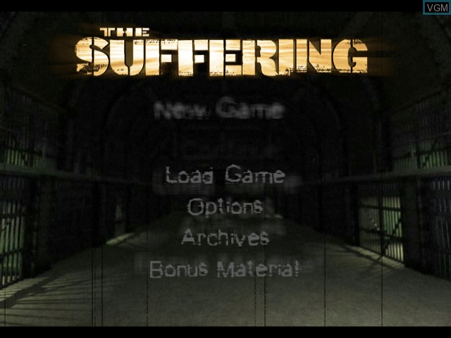 Title screen of the game Suffering, The on Microsoft Xbox