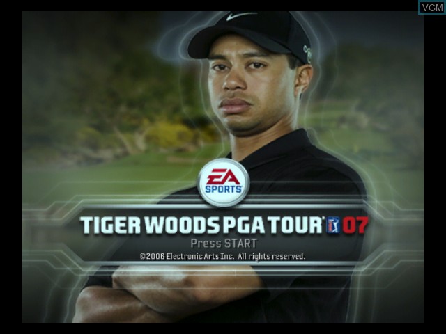 Title screen of the game Tiger Woods PGA Tour 07 on Microsoft Xbox
