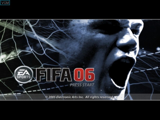 Title screen of the game FIFA 06 on Microsoft Xbox