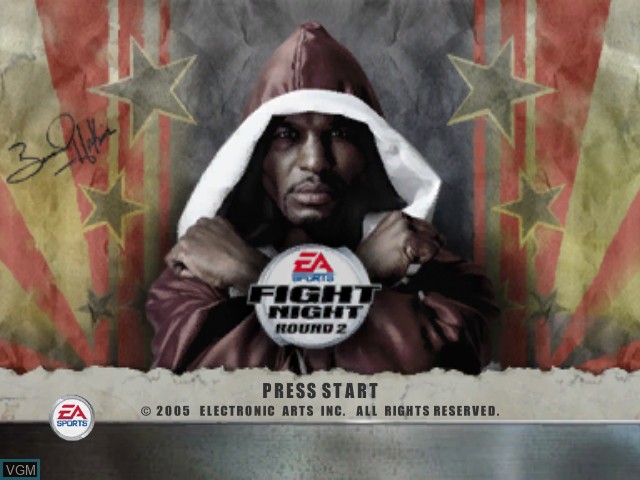 Title screen of the game Fight Night Round 2 on Microsoft Xbox