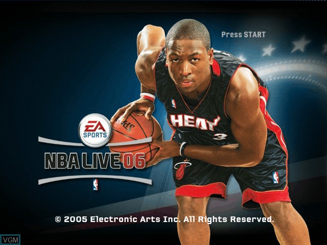 Title screen of the game NBA Live 06 on Microsoft Xbox