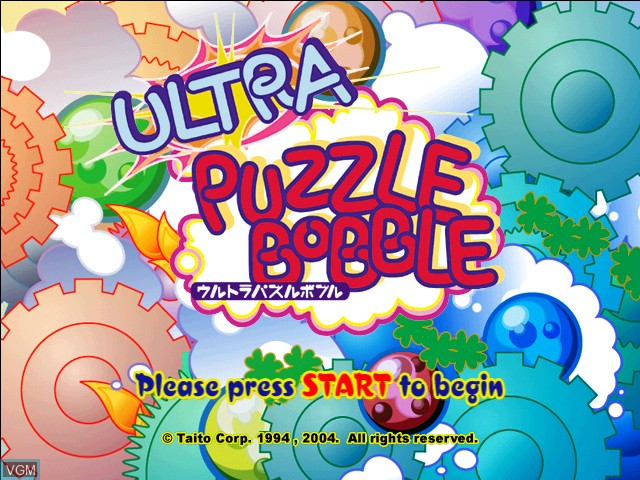 Title screen of the game Ultra Puzzle Bobble on Microsoft Xbox