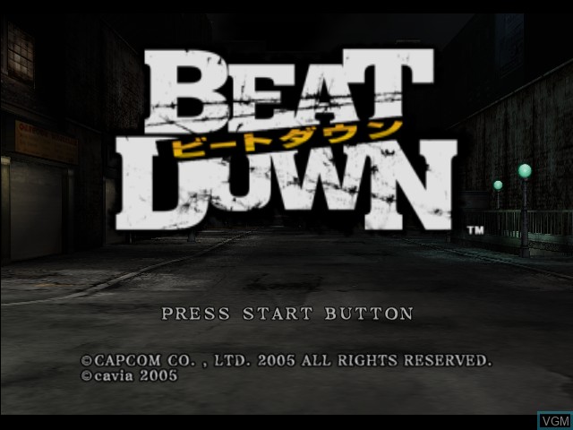 Title screen of the game Beat Down on Microsoft Xbox