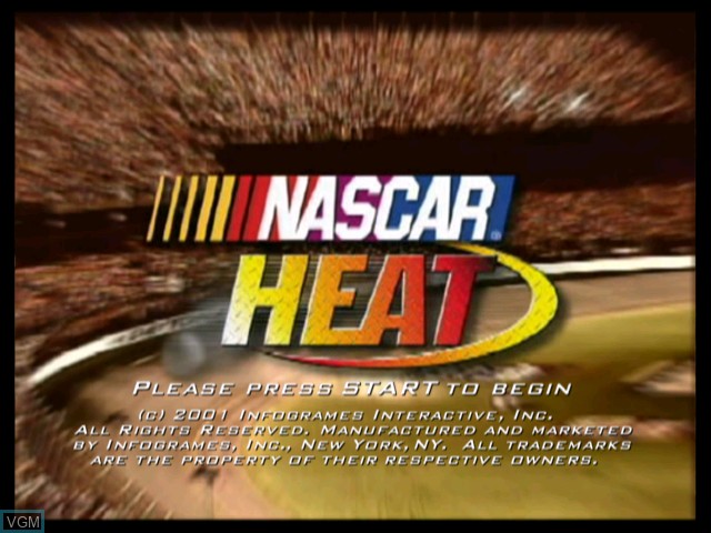 Title screen of the game NASCAR Heat 2002 on Microsoft Xbox