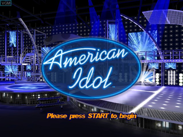 Title screen of the game American Idol on Microsoft Xbox