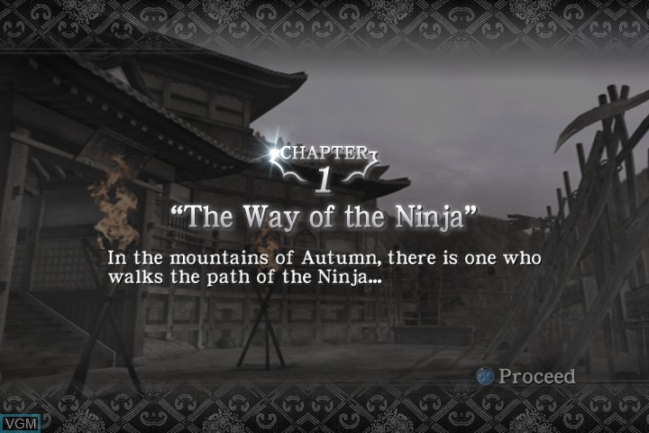 Menu screen of the game Ninja Gaiden on Microsoft Xbox