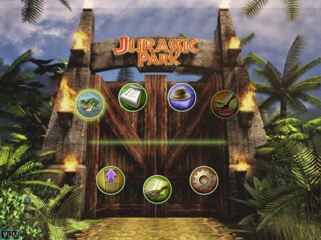 Menu screen of the game Jurassic Park - Operation Genesis on Microsoft Xbox