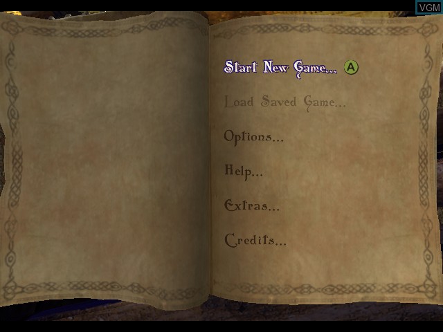Menu screen of the game Bard's Tale, The on Microsoft Xbox