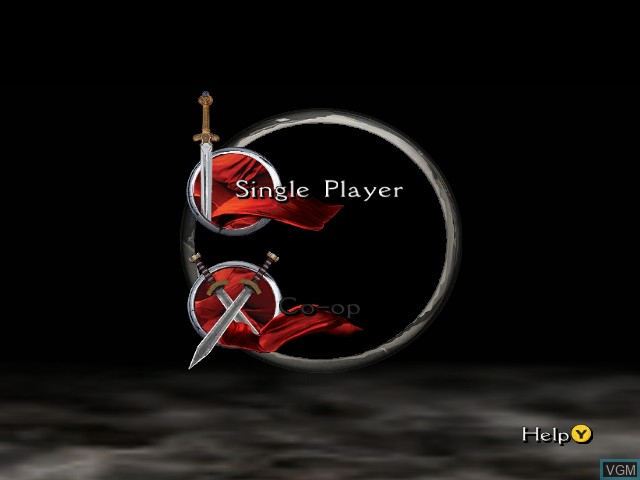 Menu screen of the game King Arthur on Microsoft Xbox