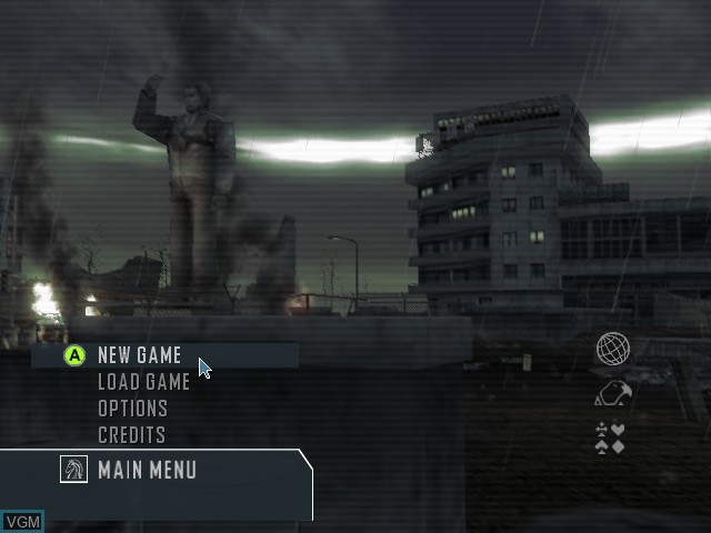 Menu screen of the game Mercenaries - Playground of Destruction on Microsoft Xbox