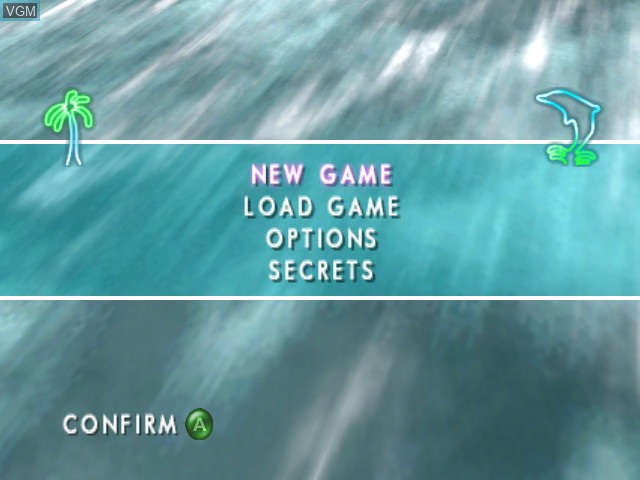 Menu screen of the game Miami Vice on Microsoft Xbox