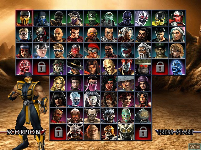 Menu screen of the game Mortal Kombat - Armageddon on Microsoft Xbox