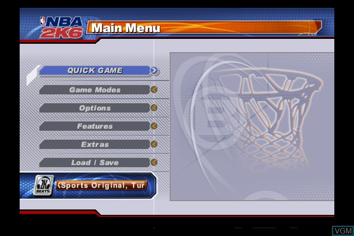 Menu screen of the game NBA 2K6 on Microsoft Xbox