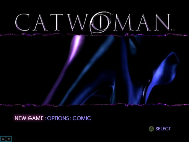 Menu screen of the game Catwoman on Microsoft Xbox
