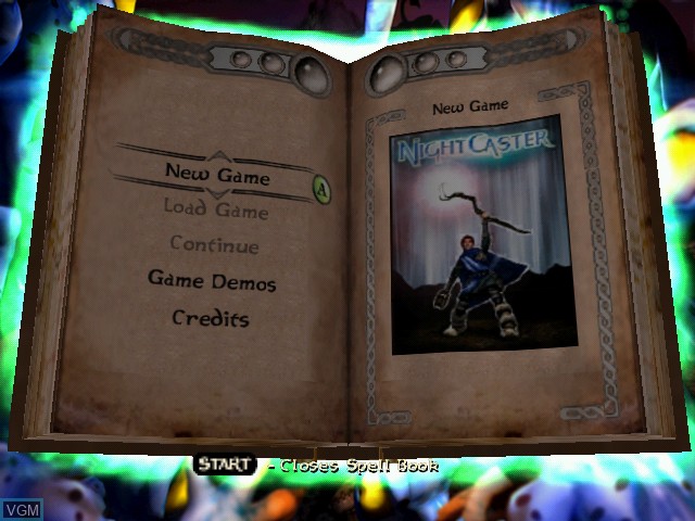 Menu screen of the game Nightcaster on Microsoft Xbox