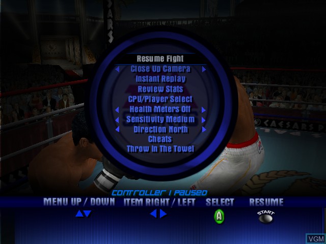 Menu screen of the game Knockout Kings 2002 on Microsoft Xbox