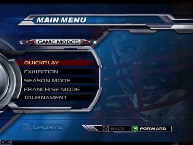 Menu screen of the game NFL Blitz Pro on Microsoft Xbox