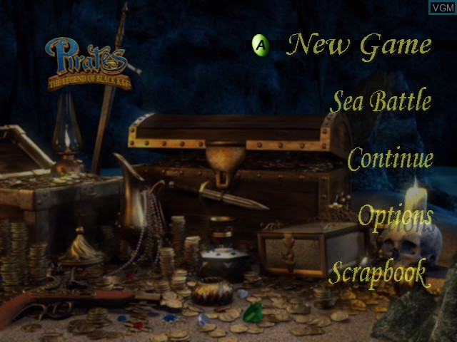 Menu screen of the game Pirates - The Legend of Black Kat on Microsoft Xbox