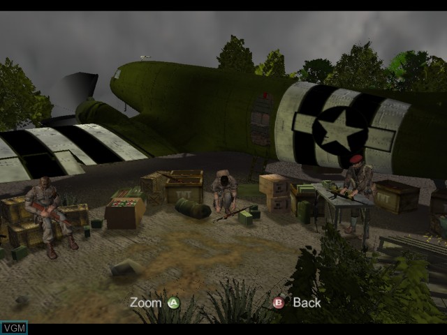 Menu screen of the game Combat Elite - WWII Paratroopers on Microsoft Xbox