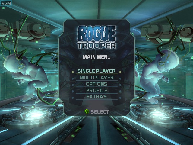 Menu screen of the game Rogue Trooper on Microsoft Xbox
