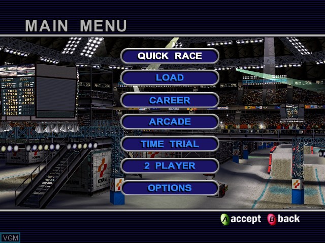 Menu screen of the game Whiteout on Microsoft Xbox