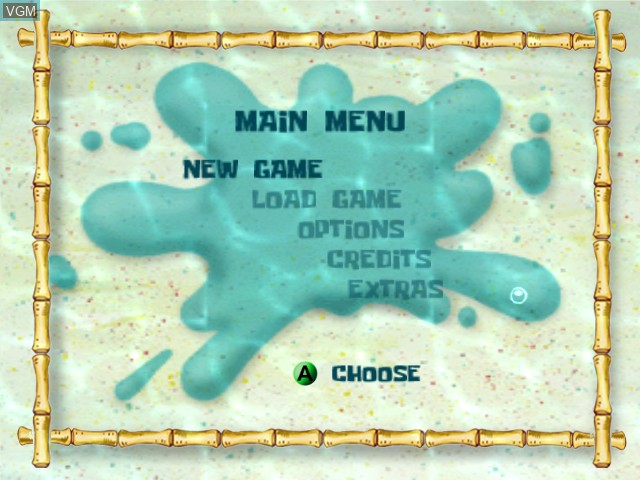Menu screen of the game SpongeBob SquarePants - Battle for Bikini Bottom on Microsoft Xbox