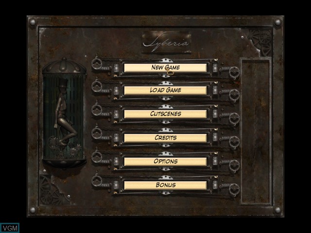 Menu screen of the game Syberia on Microsoft Xbox