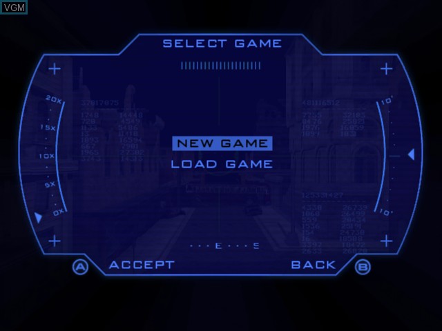 Menu screen of the game Terminator, The - Dawn of Fate on Microsoft Xbox