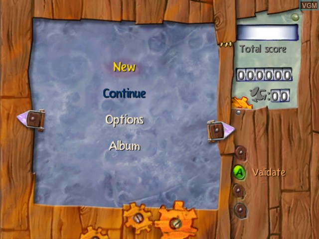 Menu screen of the game Rayman 3 - Hoodlum Havoc on Microsoft Xbox