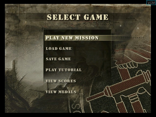 Menu screen of the game Commandos 2 - Men of Courage on Microsoft Xbox