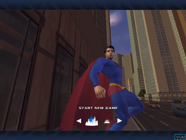 Menu screen of the game Superman Returns on Microsoft Xbox