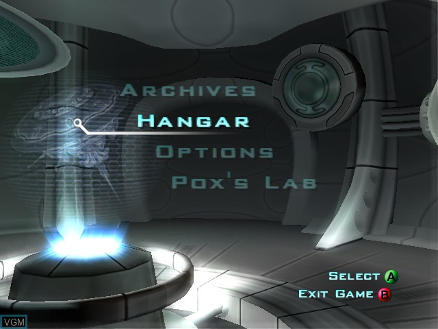 Menu screen of the game Destroy All Humans! on Microsoft Xbox