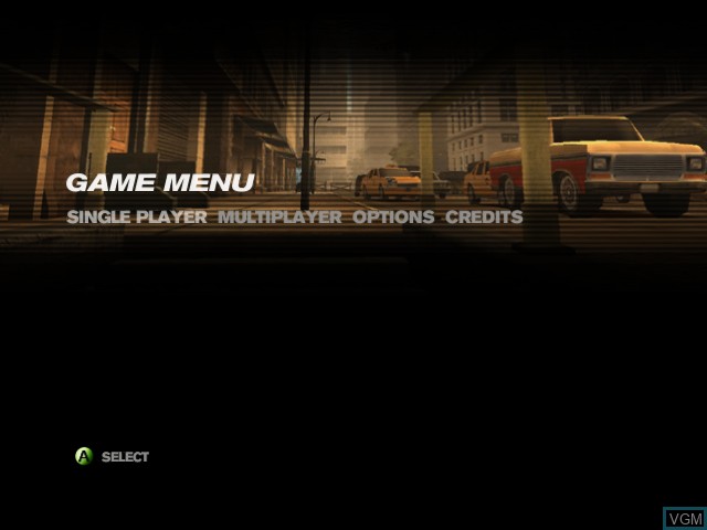 Menu screen of the game Freedom Fighters on Microsoft Xbox